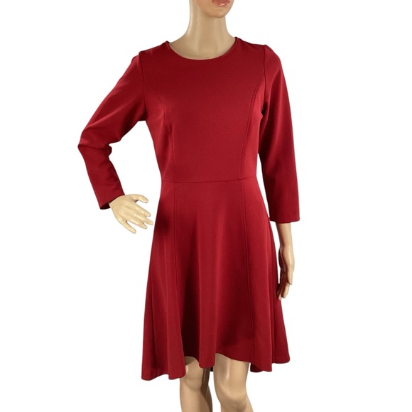 The Limited Red Fit and Flare Textured Dress Small - Picture 1 of 7